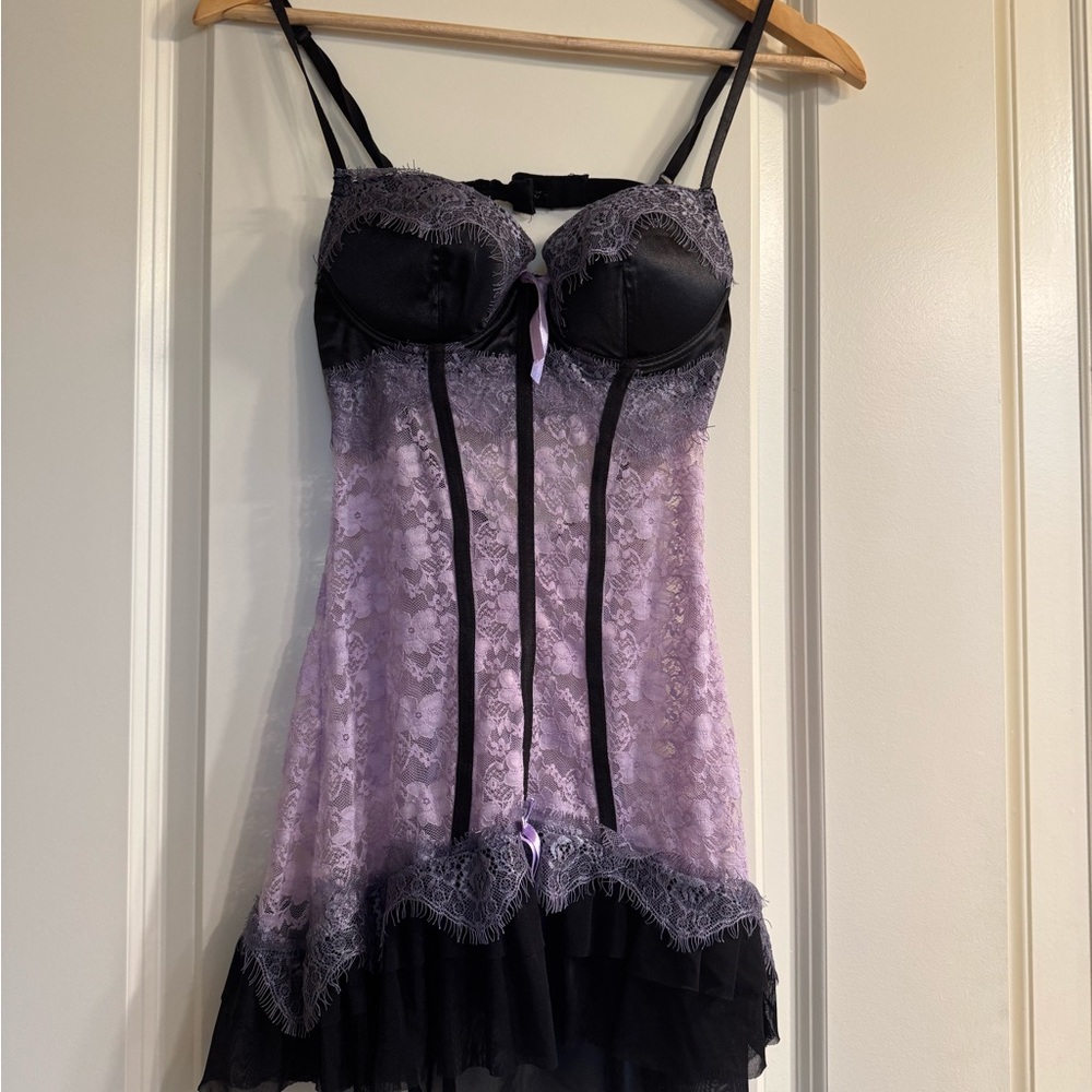 Native Intimates Black and Purple Lace lingerie